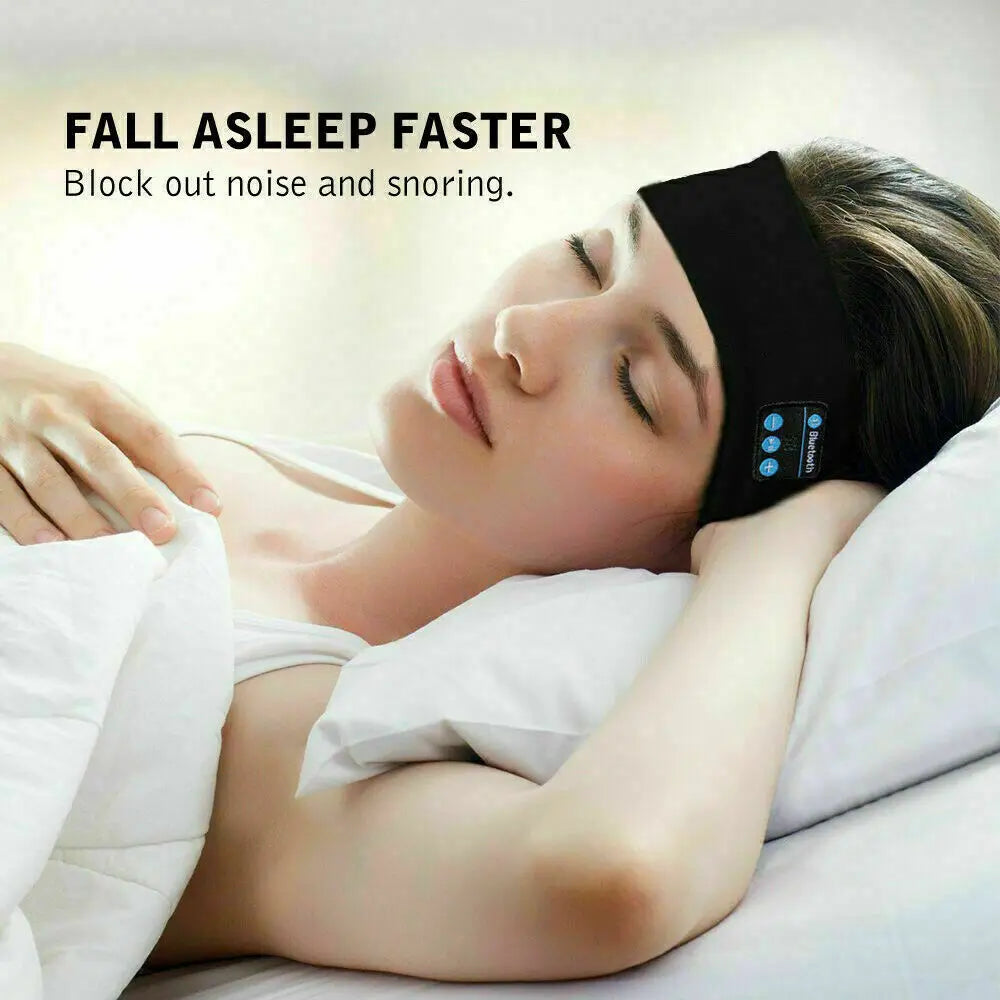 Wireless Bluetooth Earphone Sleeping Running Headband Stereo Earphones Sports Headset Music Hat With Mic Smart Phone Headphone